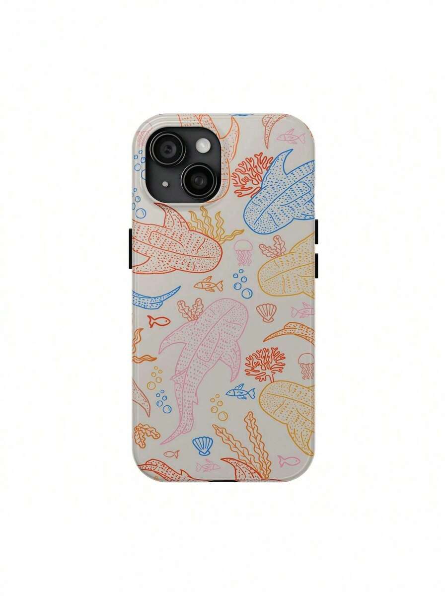 Whale Shark Scatter Coral Reef Limited-Edition Phone Case Ocean Sea Phone Case For , Phone Case For 6 To 16 Pro MaxSuitable For IPhone 17 Air - 白色1 - 查看 1