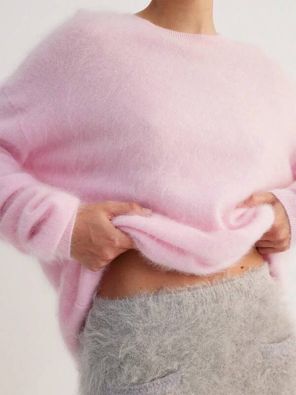 Damen Mode Weihnachtspullover Lässig Rosa Langarm Strick Top Pullover für Damen Herbst und Winter Markentags-Kleidung