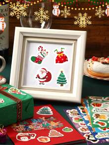 16 pièces Autocollants de Noël pour enfants - Thème joyeux, décorations de fête d'hiver, remplisseurs de sacs cadeaux de Noël et faveurs de fête