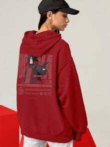 Moletom Street Narutinho Madara Uchiha Unissex ref4019 - bordô - Visão 3