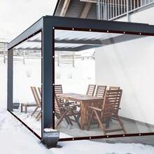 1块透明防雨防水篷布带密封圈，户外花园透明防雨罩防风篷布，适用于庭院鸡舍遮阳，植物露营