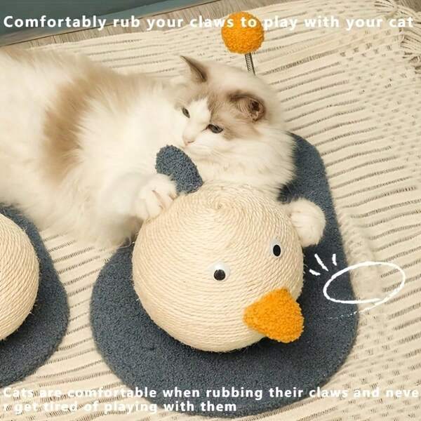 Cat Scratching Ball, Cat Climbing Frame, Cat Scratching Post, Non-Shedding Cat Toy, Sisal Scratching Mat, Silly Duck And Panda Cat Climbing Frame