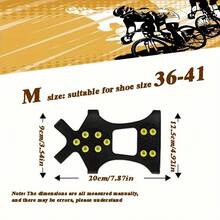 2 pares de cubiertas de zapato duraderas y antideslizantes con 10 clavos metálicos - Ideales para ciclismo, senderismo y tracción en la nieve al aire libre - Accesorios de zapato lavables de goma sintética negra, clavos de pedal antideslizantes, para montañismo y pedales de bicicleta - Multicolor - Ver 5