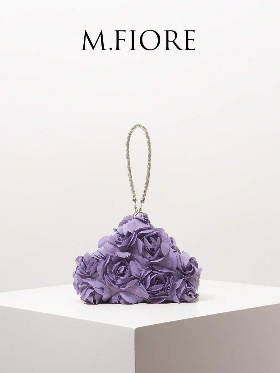 迷你钱包、新娘派对包、花卉包、舞会礼服包、创意包、舞会礼服配饰、优雅女士包、婚礼用品、女士礼物（图案随机） - 紫色 - 查看 1