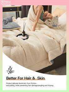 1pc Light Gray Fleece & Sherpa Reversible Blanket, Super Soft Traditional Flannel Coral Fleece Blanket For Sofa, Office, Bedroom, Travel And Camping, Multipurpose All Season Washable Blanket - Light Grey - View 6