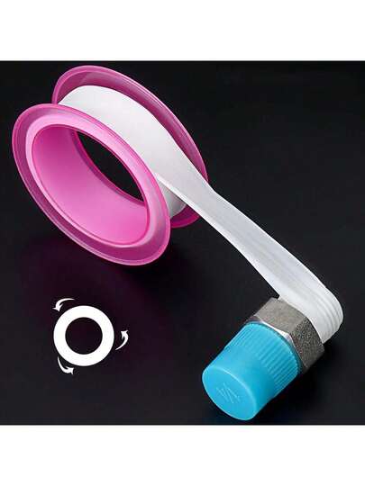 Cinta selladora de rosca PTFE - a prueba de fugas, cinta de plomero libre de PVC para grifos, mangueras y válvulas - herramienta esencial para reparaciones y talleres con blanco