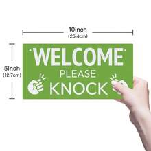 2D Flat, 1pc Dual-Sided Video Call In Progress Door Sign - 4" X 12", 7cm Modern Hanging Plaque Suitable For Office, Clinic And Meeting Room - Durable Plastic Material No Power Needed, With "Welcome, Please Knock" Info, Clinic Communication, Hand-Drawn Illustration, Dual-Sided Text - Multicolor - View 4
