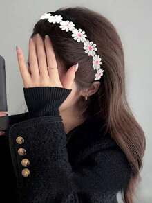 1 件女士优雅简约粉色雏菊头带，适合任何场合 - 彩色 - 查看 9