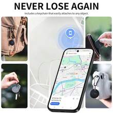 Thiết bị theo dõi ô tô, Thiết bị theo dõi mini, Hoạt động với Android Find My, Có vỏ chống nước và chống từ - Không tính phí hàng tháng - Thiết bị theo dõi GPS vô hình tốt nhất, Chống mấa Google Find Hub Finder Định vị thú cưng cho Pixel Vivo - màu đen - Xem 8