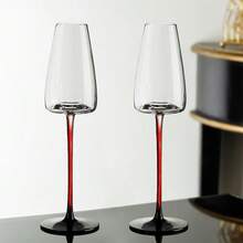 6/4 piezas Copas de vino de tallo largo color borgoña, 710ml Copas de champán de cristal transparente, Cristalería elegante para boda, bar, Día de San Valentín, fiesta de cumpleaños