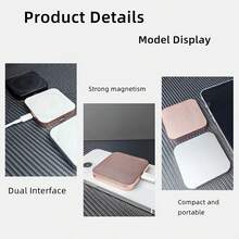 Mini 3-In-1 Magnetic Wireless Charger With Dual Interface Design, Supporting 15W Wireless Fast Charging. It Is Suitable For Charging Mobile Phones, Smartwatches, Wireless Earphones And Other Devices. It Supports Charging For Devices With Wireless Charging Function Of And Android Systems. With A Metal Hook Design, It Is Convenient To Carry When Traveling Or On Business Trips. - 彩色 - 查看 8