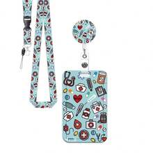 1pc (Badge Clip + Card Holder + Lanyard) Medical ID Badge Reel Nurse ID Badge Clip Name Card Holder With Retractable Badge Reel, Nursing ID Card Protector, Nurse Appreciation Gift - Multicolor - View 10