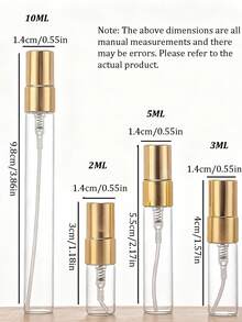 2/3/5/10ML Portable Refillable Perfume Spray Bottle, Mini Perfume Refillable Spray, Cosmetic Essence Essence Water Storage Container, Spray Perfume Bottle Gold Lid, Perfume Spray Pump Box, Mini Pocket Wallet Perfume Spray, Refillable Perfume Dispenser Pump Transfer Tool Use - Multicolor - View 10