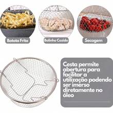 Round Frying Basket With Metal Handle - 22公分 - 查看 2