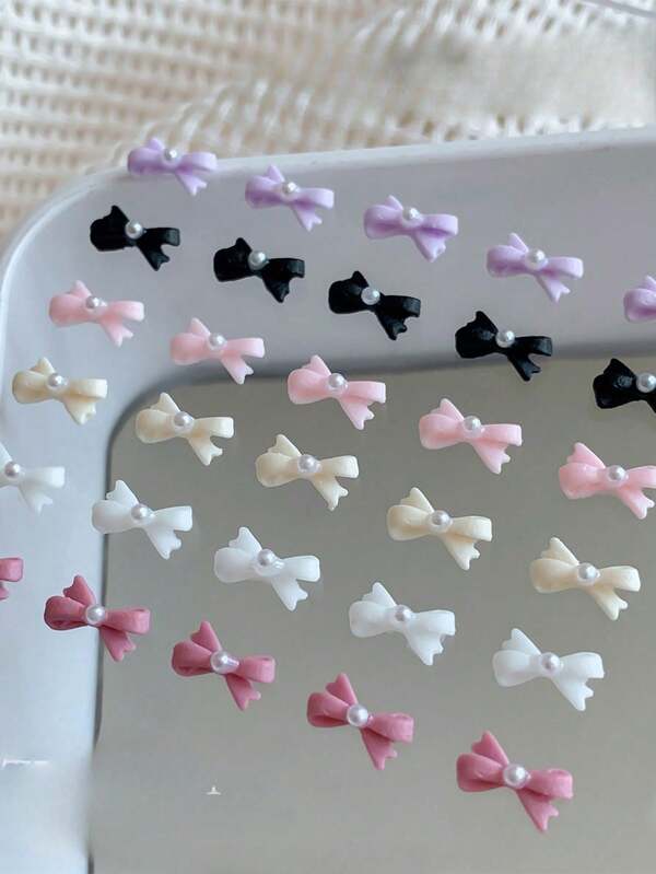 زينة أظافر صغيرة على شكل فراشة من اللؤلؤ الاصطناعي العطري، جميلة وحلوة، ديكور صغير على شكل فراشة