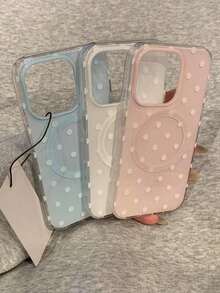 Minimalist Polka Soft Magnetic Wireless Charging Phone, Compatible With 17 Pro, 17 Pro, 17, 17, 16, 15, 14, 13, 12, 11 Pro, Candy Color Protective Shock-Proof Frame - 白色 - 查看 5