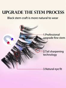 MAANGE 1 Set Magnetic Eyelashes Kit, Includes Applicator, Portable Magnetic Lashes, Natural Look, One-Piece Design, Round Magnets Ensure All-Day Comfort, Upgraded Magnetic Lashes, Easy To Wear And Remove, Essential For Summer Travel, Holiday Gift Guide, Beach Vacation, Camping Trip - 自然纖長款 - 查看 7