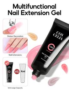 coscelia 13pcs/Set 16ml Nail Extension Gel Kit, Includes Pink, White, Glitter Extension Gel, Extension Slip Liquid, Base Gel, Top Coat, And UV/LED Nail Lamp, Suitable For Women DIY Nail Salon, Great Gift - Multicolor - View 3