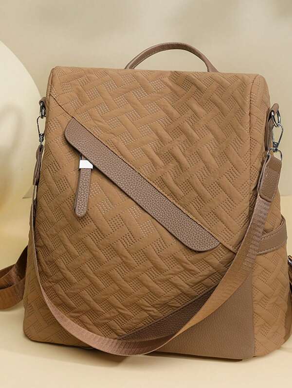 حقيبة ظهر سفر للنساء بتصميم عصري، سعة كبيرة، مقاومة للسرقة، مناسبة للكمبيوتر المحمول، حقيبة ظهر للطلاب، بطراز ملابس الشارع