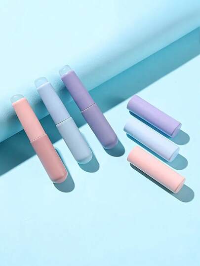 1pc Silicone Lip Brush With Cover, Oval Makeup Brush Suitable For Blush, Eyeshadow And Nail Art, Portable Travel Design, Soft Low-Allergenic Silicone Bristles And Durable ABS Handle