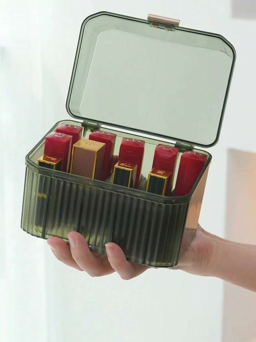 1 Stück Desktop Lippenstift Aufbewahrungsbox mit Deckel - ideal zum Organisieren und Aufbewahren von Kosmetik