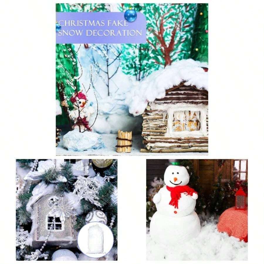 Oz Snow 200 G Per Bag Artificial Cotton White Cloud Faux Fluffy Snow Indoor Soft Winter Tree Mantle Village Nativity Scene - 5 Oz - View 1