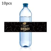 10pcs/20pcs/40pcs 2026Class Of Bottle Wrappers Graduation Water Bottle Labels Black And Gold Graduation Party Favors