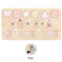 Personalized Wooden Name Puzzle Board, Shape Puzzle, Customized Number Puzzle, Wooden Letter Puzzle, Shape Classifier, Interaction, Event, Easter Gift, Personalized Name Puzzle, 1st Birthday Gift, Customized Wooden Name Puzzle