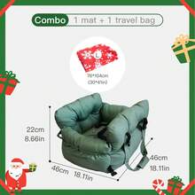 HAZOOWILL Asiento de coche para transportar mascotas, cama de viaje portátil y cálida para perros y gatos de menos de 11 kg con arnés de ajustable, asa y correa para el hombro, se adapta a los asientos delanteros/traseros del coche y al interior, regalo de Navidad para invierno/otoño