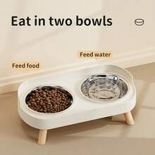 1PC Elevated Stainless Steel/Plastic/Ceramics Pet Bowls Set With Stand,Pet Feeder With Splash Guard For Small Dogs And Cats Pet Owner Valentine's Day Thanksgiving Party Birthday Gifts - Multicolor - View 7