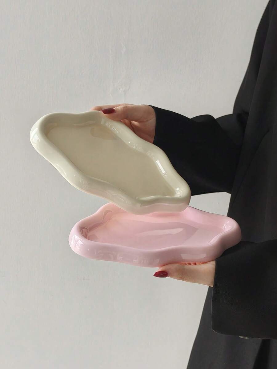 1pc Asymmetrical Cloud-Shaped Tray, Jewelry Storage, Home Decoration, Integration Of Functionality And Artistry, Necklace Storage, Bracelet Storage, Earring Storage, Ring Storage, Jewelry Storage ,Room Decor - Multicolor - View 1