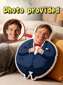 Custom "I Love You" Photo Pillow - Personalized Face Plush, Knitted Fabric, Expressive Love Gesture Design With Heart Detail, Ideal For Couples And Home Decor, Romantic Home Decor | Playful Design | Knitted Texture, Decorative Pillows,Desert Fall Cozy,Haunt Your Home