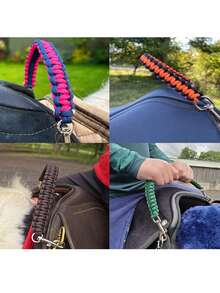 Nylon Safety Girth/Grab Strap For English Saddle - Adjustable Strap With Buckle, Training Accessory To Ensure Riding Safety And Enhance Stability Of Saddle Back Strap