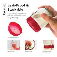 Cuisipro Jars With Lids 6 Oz Glass Jars With Airtight Lid Wide Mouth 4 Pack Canning Jars For  Container For Yogurt Spice Redgift - 玻璃紅 - 查看 2