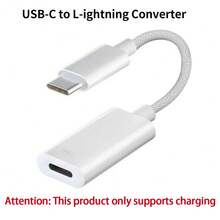 Adaptador de carga rápida de 60W PD USB-C a Lightning compatible con iPhone 17/16/15, S25/S24/S23/S22/S21 Ultra Plus - Blanco - Ver 7