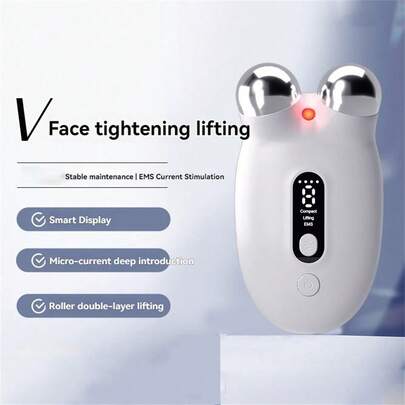 Electric EMS Facial Massager Roller Microcurrent Face Lifting Machine V-Face Roller Massager Skin Rejuvenation Beauty Device 450mAh
