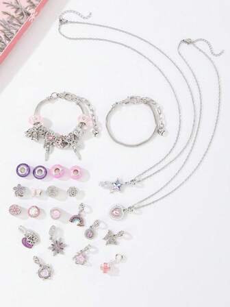 2025 Christmas Advent Calendar DIY Bracelet Beads Accessories, New Year Gift Box, Dream Catcher Necklace, Christmas Gift