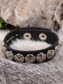 2 Peças Decorações de Tornozeleira de Couro PU Preto Feminino, Corrente de Tornozelo da Moda, Anéis para os Pés para Festa, Ajustável, Fofo e Sexy, Tiras de Tornozeleira Punk Gótica