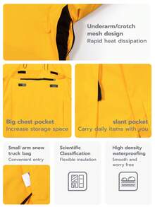 VECTOR MOTION Rebel Thermal Lined Hooded Ski Jacket, , Windproof, Waterproof, Abrasion-Resistant, Breathable, Stretchy, Half-Zip Hoodie, For Single/Double Board