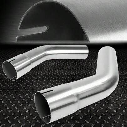 2x 2.5 Inch OD Custom 45 Degree Polished S.Steel Mandrel Bend Exhaust Pipe Tube