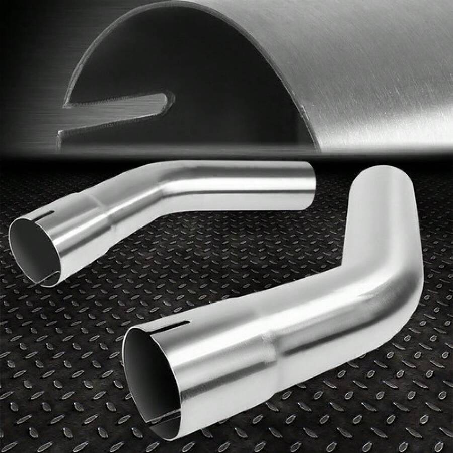 2x 2.5 Inch OD Custom 45 Degree Polished S.Steel Mandrel Bend Exhaust Pipe Tube - 1 - View 1