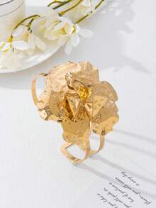 Elegante Tornozelo Vintage 3D Floral Geométrico Dourado, Acessório de Joalheria Feminina para Festa/Presente