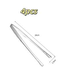 1/4pcs, Serving Tongs, Food Tongs, Tweezer Tongs, Barbecue Tongs, Stainless Steel Fruit Tongs, Bread Tongs, Steak Tongs, Salad Tongs, Dessert Tongs For Buffet, Multifunctional Serving Tongs, Kitchen Tools