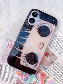1pc Cute Cartoon Big Eye Pattern Personalized Phone, Fashionable Style Protective Cover, Suitable IPhone17/IPhone17 ProMax/IPhone16 Pro/IPhone15 Pro/IPhone14/IPhone13/12/11, Suitable As Family/Friends//Girlfriend - 款式1(1件) - 查看 1