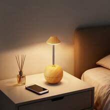 1 pieza Lámpara de escritorio LED moderna, lámpara de mesa LED recargable inalámbrica para interiores, luz nocturna de mesa de noche, diseño creativo de vaso, 3 temperaturas de color y 7 ajustes de colores RGB, carga USB, batería recargable de 1200mAh, uso en interiores, sin necesidad de montaje, luz nocturna extensible - lámpara de ambiente para mesita de noche - Multicolor - Ver 10