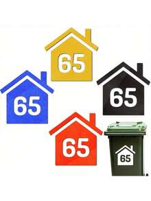 Custom Wheelie Bin Stickers-Personalize Your Trash Can With House Number & Street Name Decals, Horizontal Design For Easy Identification, 10x15cm ,Seal,Adhesive Tidy,High-Quality,Modern Custom,Personalized,Unique Ideal Gifts For Him Her,Boyfriend,Girlfriend,Dad,Mom,Family,Friends For Housewarming Home - Multicolor - View 7