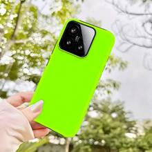 Neon Green Color Double-Layer Protective Mobile Phone Case - Sturdy, Durable And Shockproof, Suitable For Xiaomi 15 14 13 12 11 10 Pro Ultra 10S Civi4Pro Civi3 It Is  Gift For Your Boyfriend/Girlfriend Or Family Members-For-Your-New- - 1PC - 查看 6