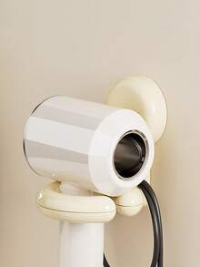 1pc Bathroom Hair Dryer Holder Wall Mount Rack, Suction Cup No Drilling Required - Multicolor - View 7
