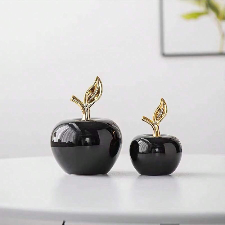 1件极简苹果形桌面摆件，白色创意波西米亚风格工艺品，适合作为朋友礼物/办公桌家居装饰 - 彩色 - 查看 1