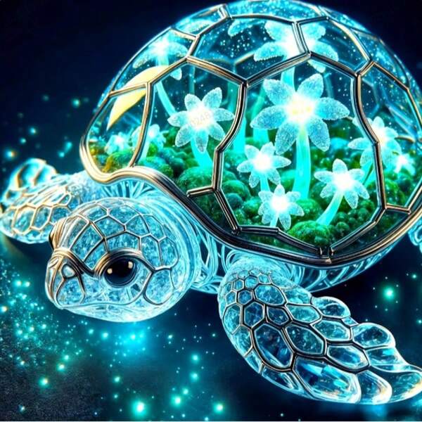 1 قطعة ، 40 * 40 سم / 15.7 * 15.7 بوصة ، طقم رسم الماس الدائري ، رسم الماس 5D المربع ، سلحفاة مضيئة ، ماس دائري/مربع ، لوحة فنية من الماس بحجم كبير ، مناسبة لل- DIY أو ديكور المنزل ، هدية لتدشين المنزل